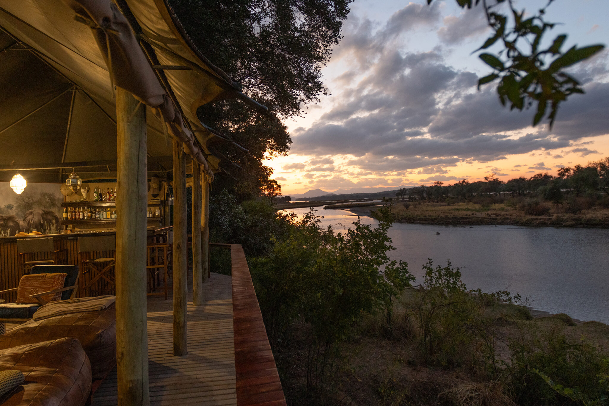 Amanzi zambezi main area sunset