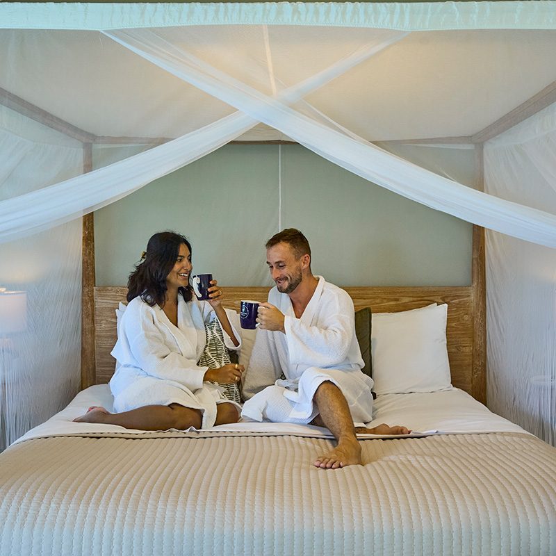 Guests enjoying hotel room