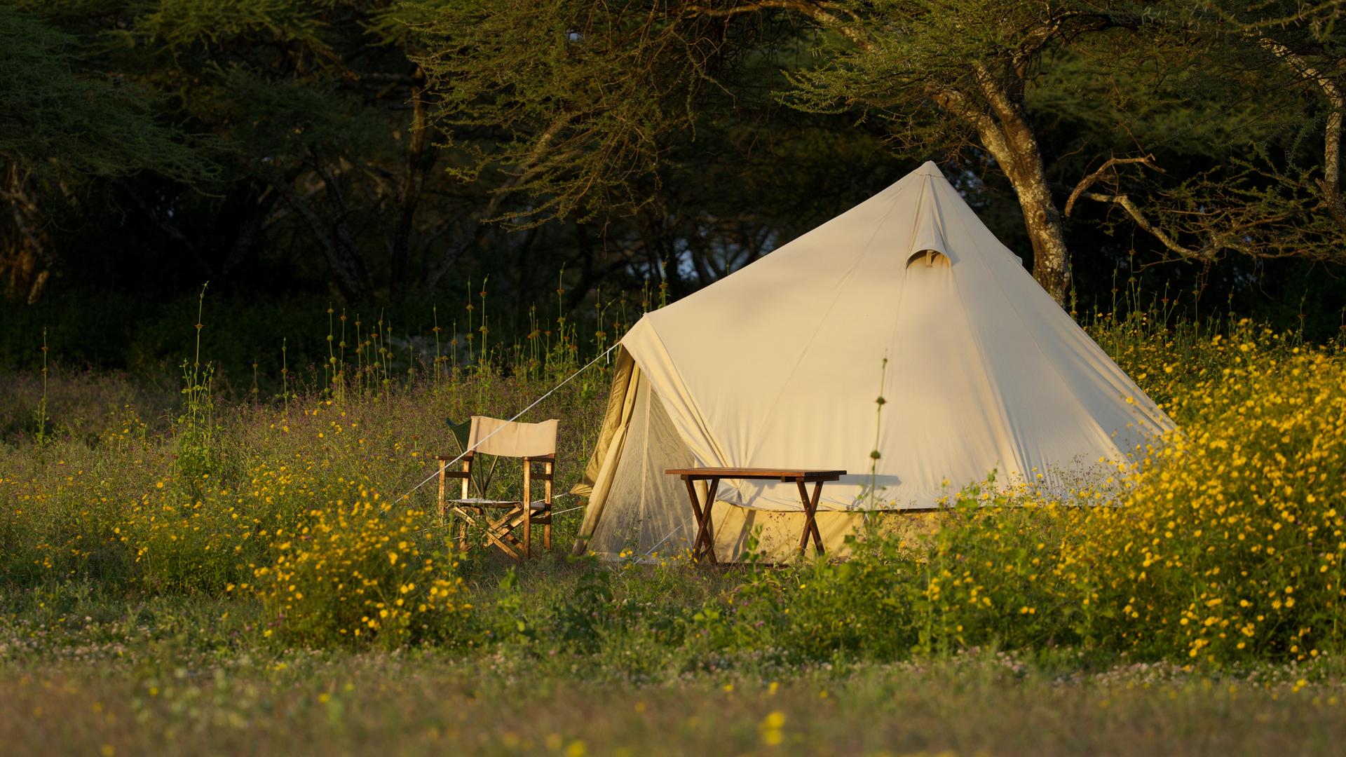 Aws fly camp in the evening sun