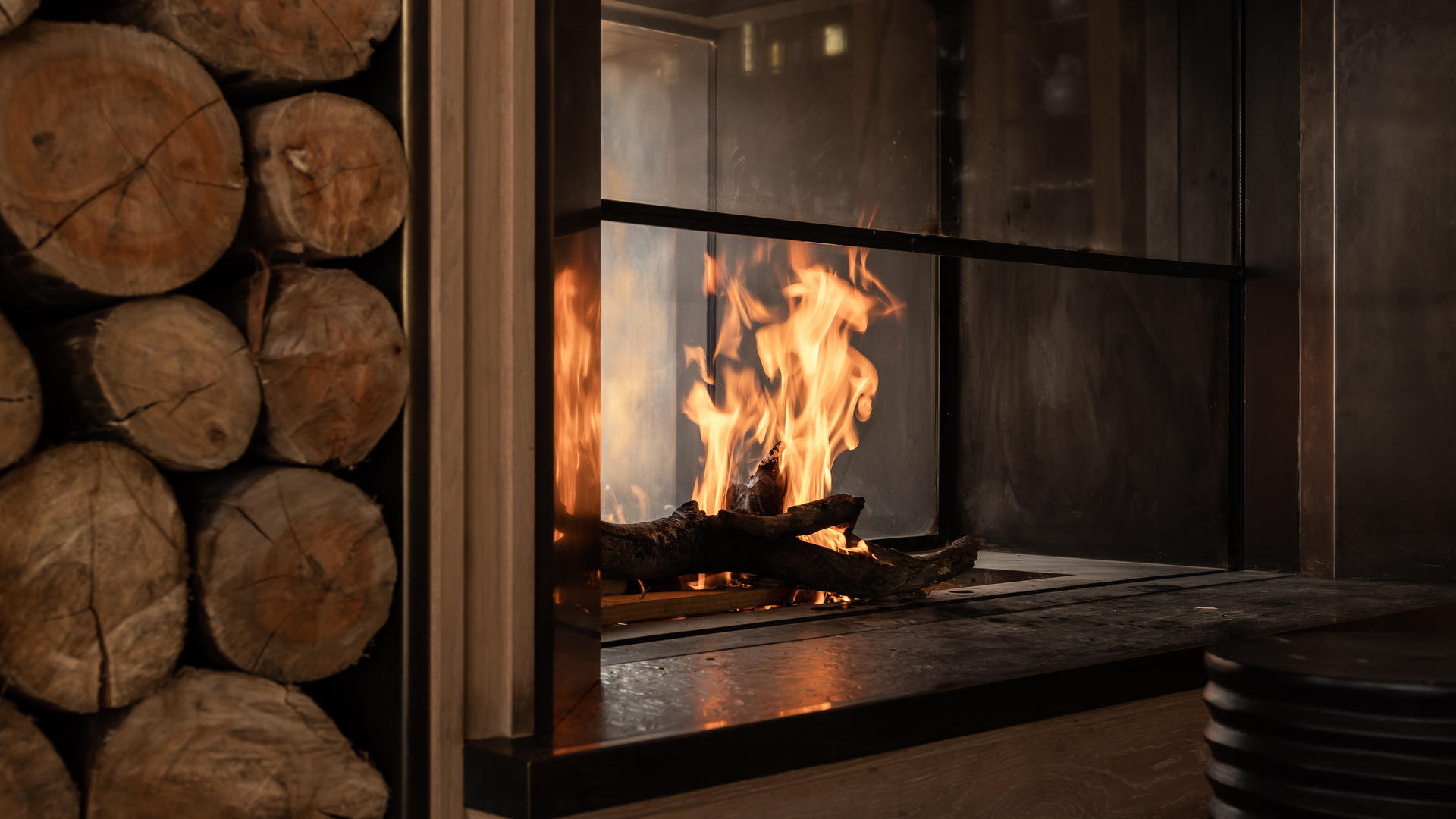Singita milele main fireplace