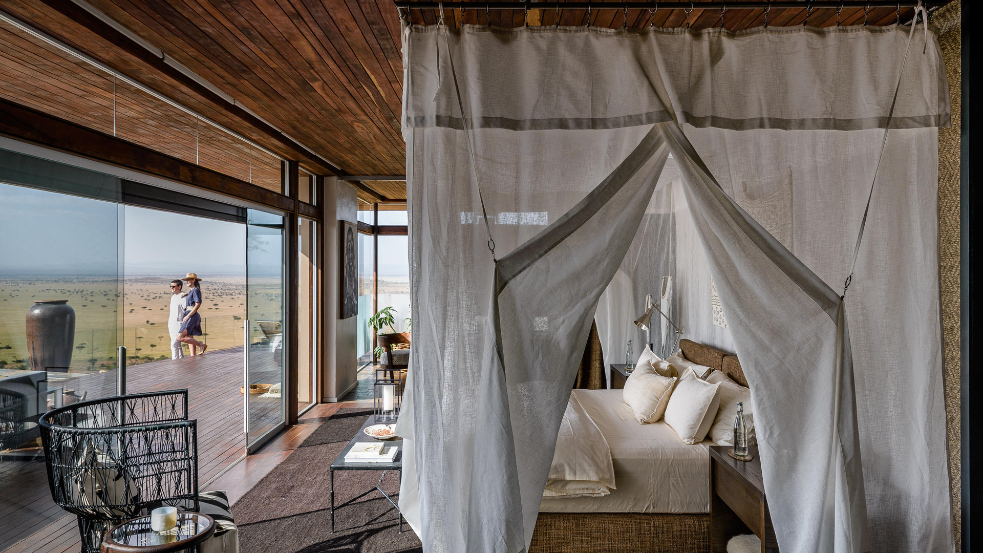 Hillside suite singita sasakwa lodge bedroom and deck