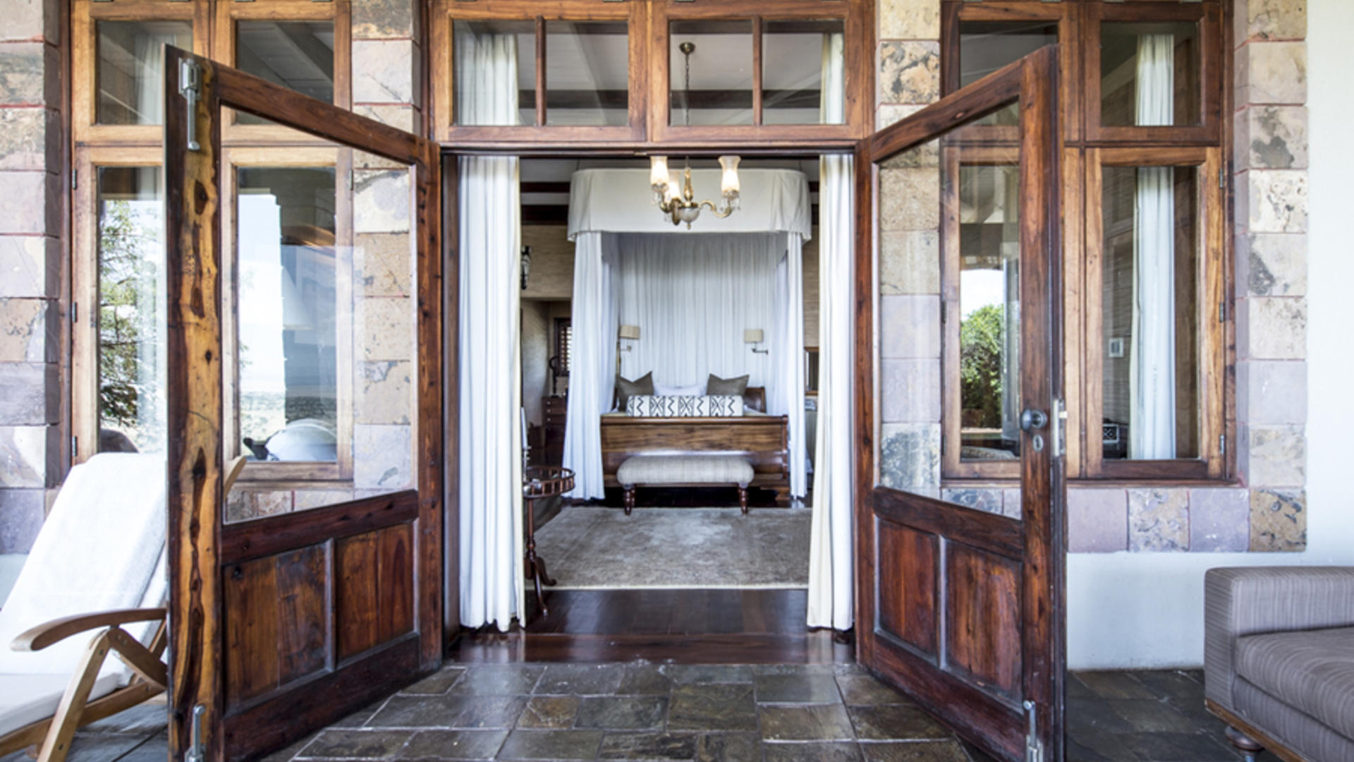 Singita sasakwa lodge bedroom 1 cottage view from the outside in