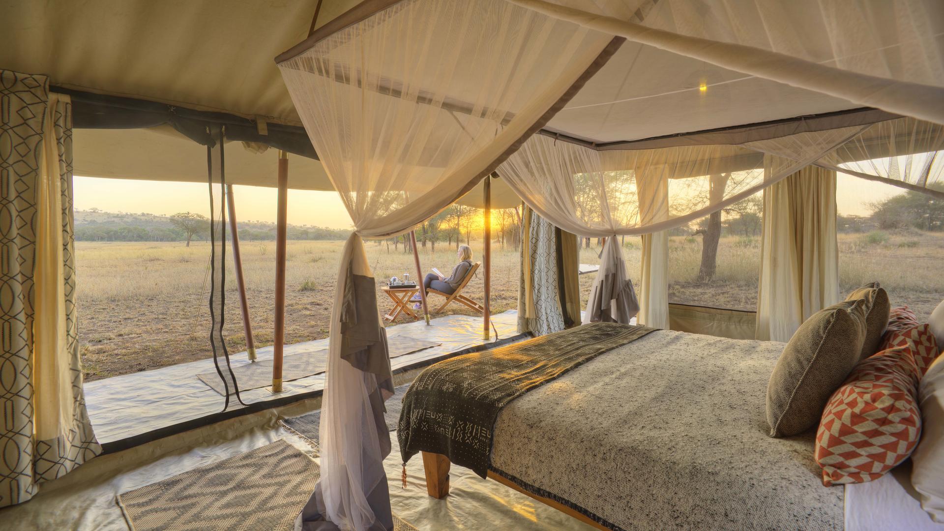 Ubuntu camp guest tent interior