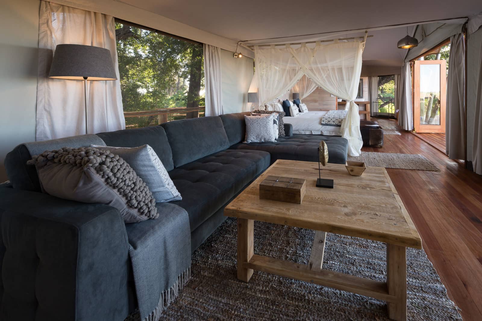 Kwetsani luxury tent with lounge area