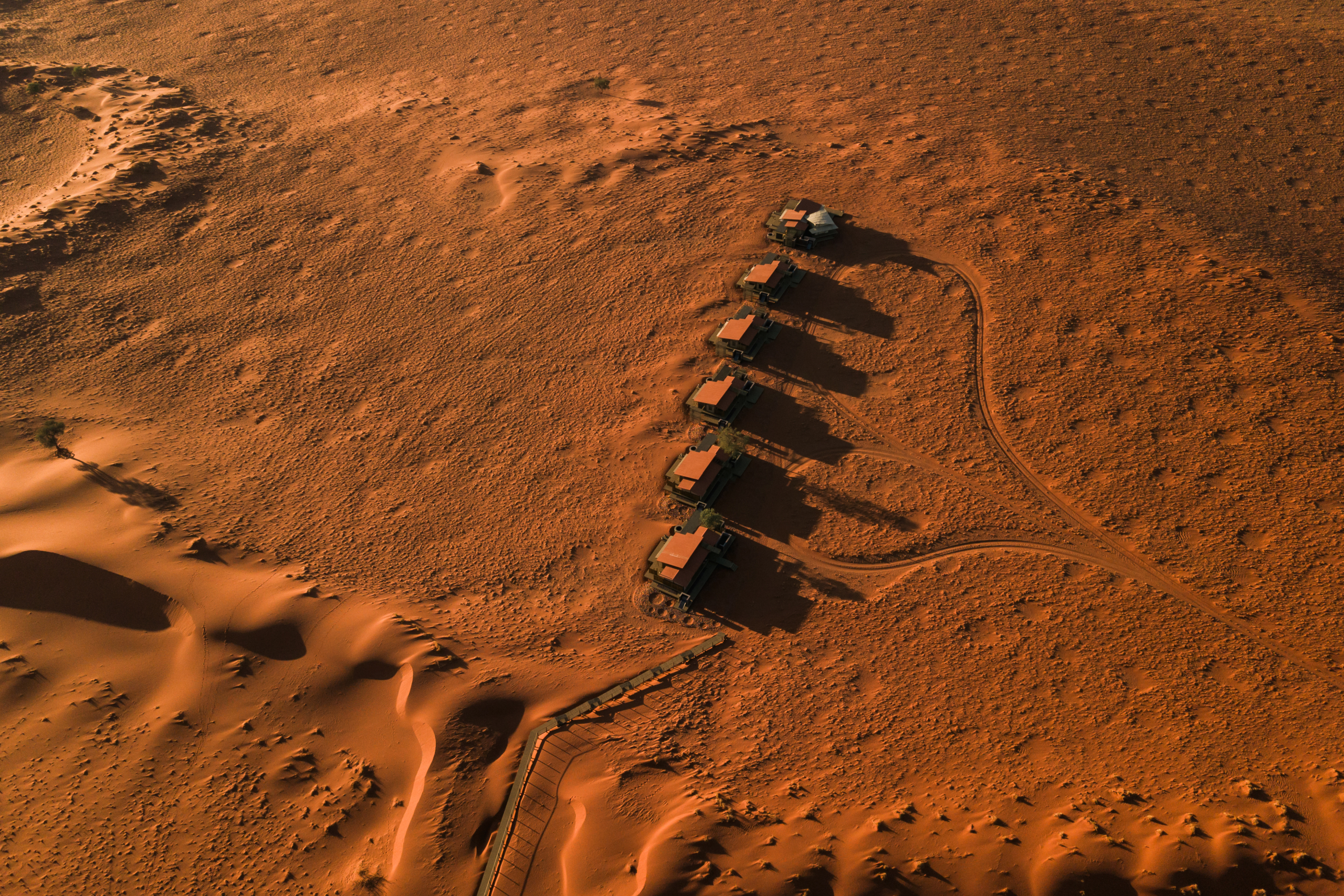 Wolwedans collection desert lodge aerials heart from above