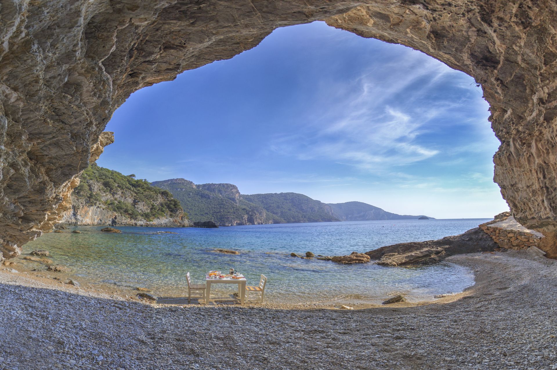 Gokce gemile cave arch seaside breakfast