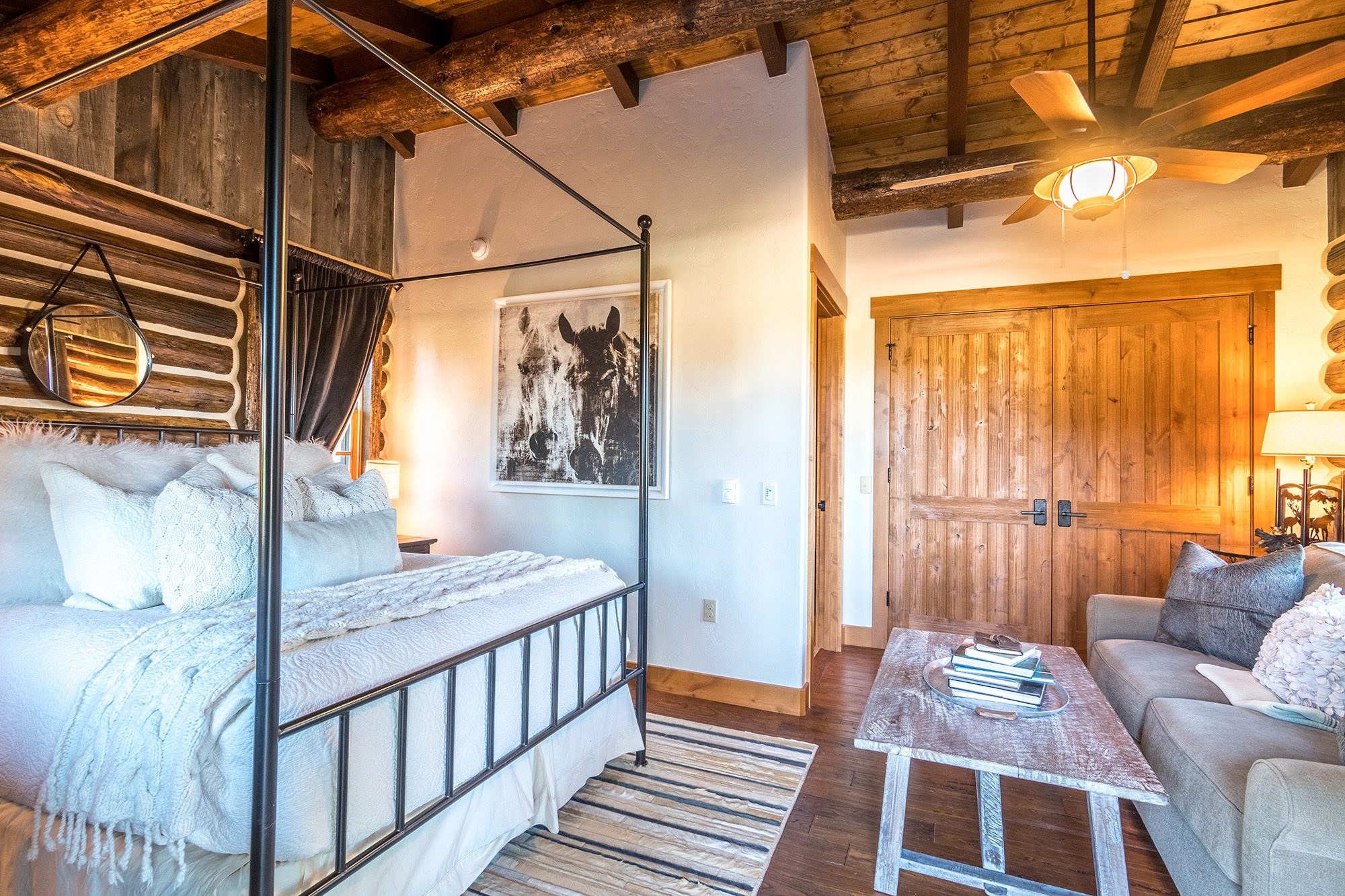 Wood Cabin Suite Interior Bed